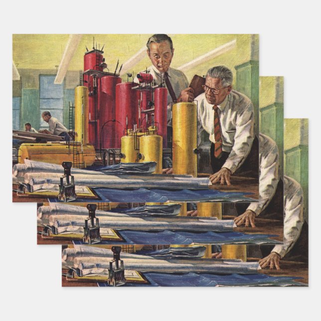 Feuille De Papier Cadeau Architectes travaillant dans un bureau, entreprise (Lot)