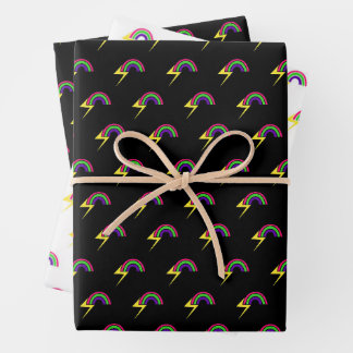Feuille De Papier Cadeau Arcs-en-ciel et foudre