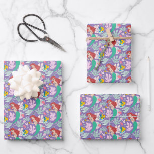 Feuille De Papier Cadeau Ariel & Flounder’s Undersea Shell-abration !