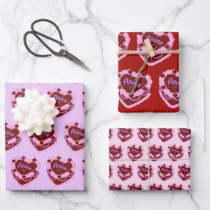 Feuille De Papier Cadeau Aries Zodiac Coquette Coeur Anniversaire Gâteau