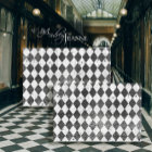 Arlequin noir n blanc Ephémère bois Découpage