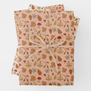 Feuille De Papier Cadeau Arrière - plan chaleureux de automne