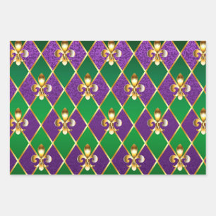 Feuille De Papier Cadeau Arrière - plan de bijoux Mardi Gras