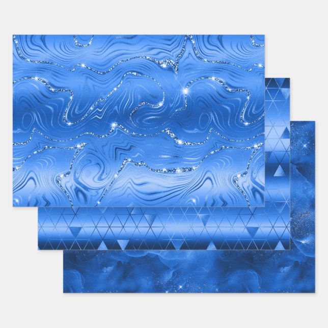 Feuille De Papier Cadeau Arrière - plan Royal Blue de luxe (Lot)
