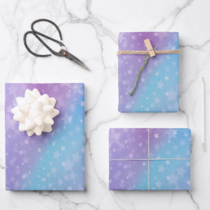 Feuille De Papier Cadeau Arrière - plan Violet Et Bleu
