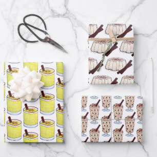 Feuille De Papier Cadeau Arroz con Dulce Coquito Tembleque Porto Rico