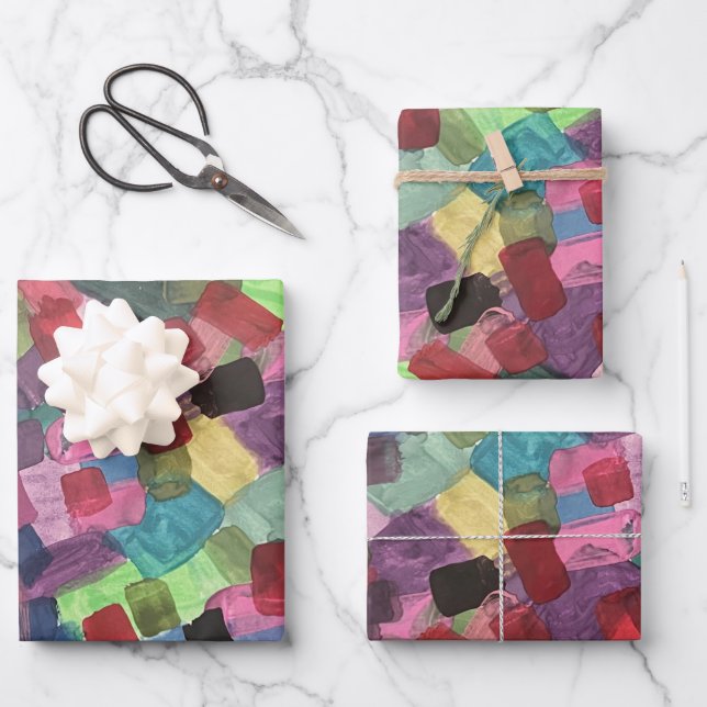 Feuille De Papier Cadeau Art Abstrait (Recto)