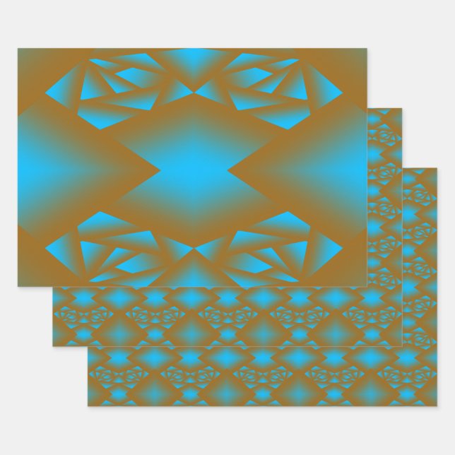 Feuille De Papier Cadeau Art Abstrait Géométrique Terre Et Ciel Ombre (Lot)