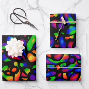 Feuille De Papier Cadeau Art au néon