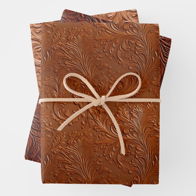 Feuille De Papier Cadeau Art Brown occidental (En situation)