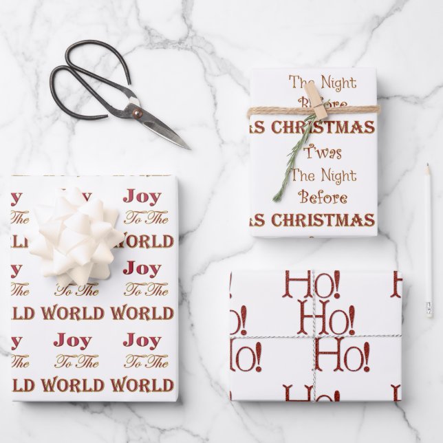 Feuille De Papier Cadeau Art de Noël (Recto)