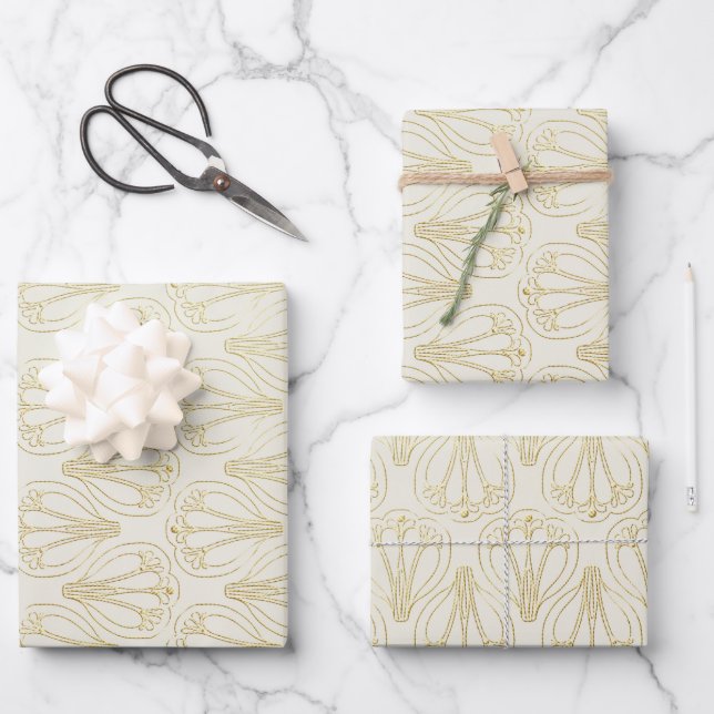 Feuille De Papier Cadeau Art déco (Recto)