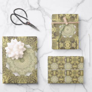 Feuille De Papier Cadeau Art Déco doré vintage Motif Abstrait No2