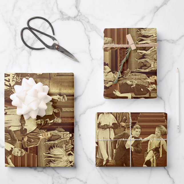 Feuille De Papier Cadeau Art Deco Night Club (Recto)