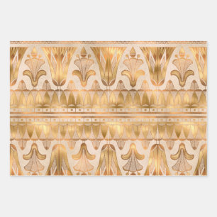 Feuille De Papier Cadeau Art Déco Shimmer d'or