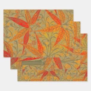 Feuille De Papier Cadeau Art en bambou terrestre Imprimer orange
