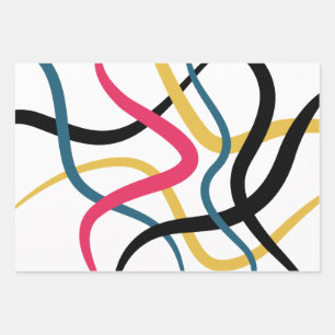 Feuille De Papier Cadeau Art graphique moderne coloré, chaotique et audacie