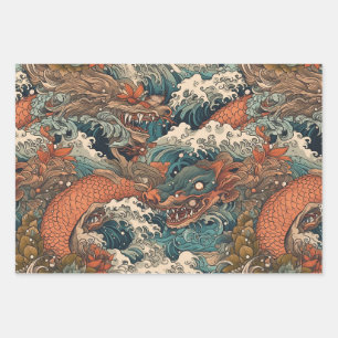 Feuille De Papier Cadeau Art japonais du tatouage