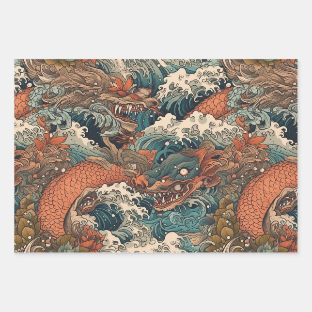 Feuille De Papier Cadeau Art japonais du tatouage (Devant)