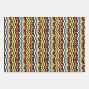Feuille De Papier Cadeau Art minimaliste aborigène australien : couleurs dé