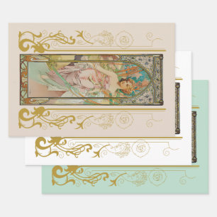 Feuille De Papier Cadeau Art Nouveau Alphonse Mucha - Réveil matinal