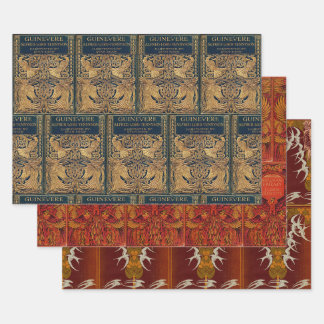 Feuille De Papier Cadeau Art Nouveau Peacock Firebird Swallow
