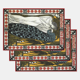 Feuille De Papier Cadeau Art nouveau vintage, Le Baiser par William Bradley