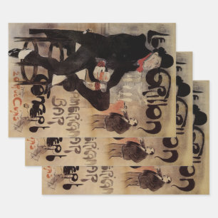 Feuille De Papier Cadeau Art Nouveau vintage Le Grillon, homme buvant de la