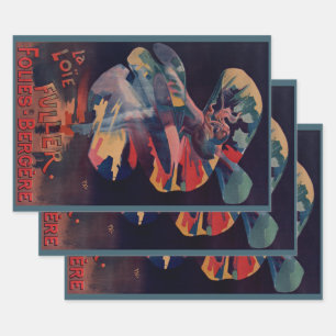 Feuille De Papier Cadeau Art Nouveau vintage, Loie Fuller aux Folies Berger