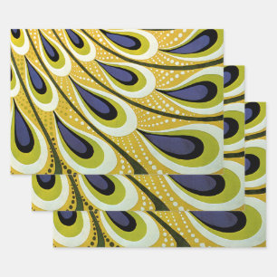 Feuille De Papier Cadeau Art Nouveau vintage, plume de paon Macmillan