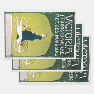 Feuille De Papier Cadeau Art Nouveau vintage, Victoria Fahrrad Werke, Rehm