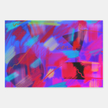 Art numérique Abstrait lumineux et gai 3 couleurs