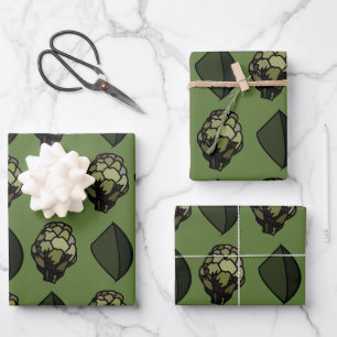 Feuille De Papier Cadeau Artichoke Plante végétal Motif botanique