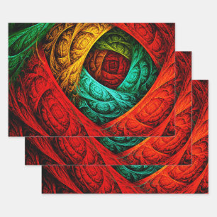 Feuille De Papier Cadeau Artiste coloré moderne Art Abstrait Motif #09