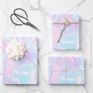 Feuille De Papier Cadeau Artsy Moderne Motif en marbre rose