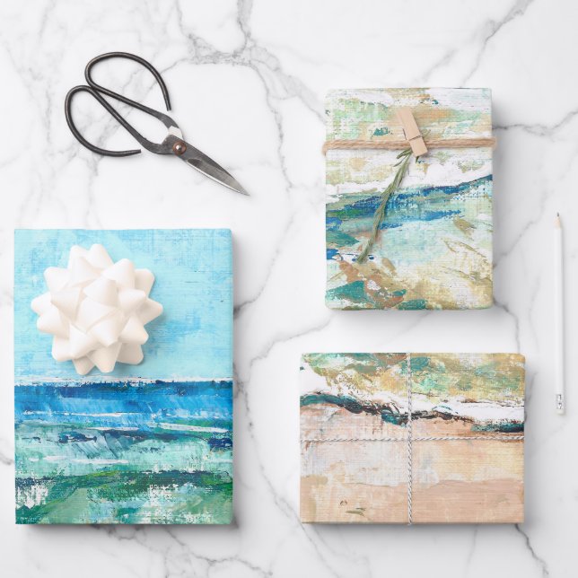 Feuille De Papier Cadeau Artwork littoral Abstrait Beach (Recto)