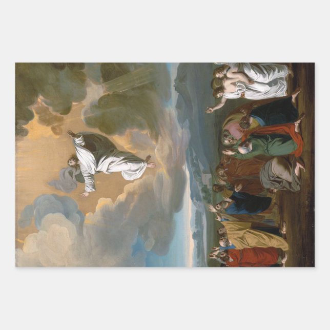 Feuille De Papier Cadeau Ascension (Jésus-Christ ascendant au Ciel) (Devant)
