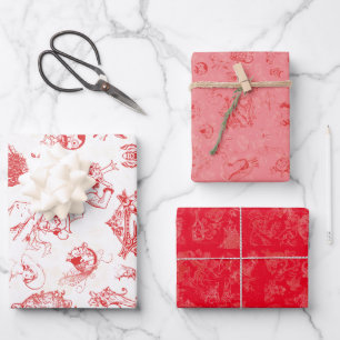 Feuille De Papier Cadeau Assistant classique de Noël Oz - combo 3 couleurs