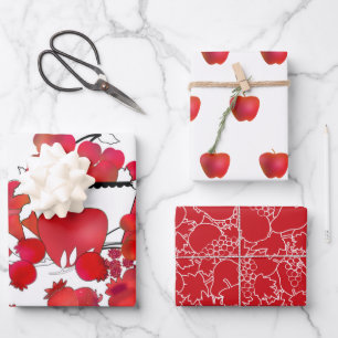 Feuille De Papier Cadeau Assortiment de fruits rouges et blancs