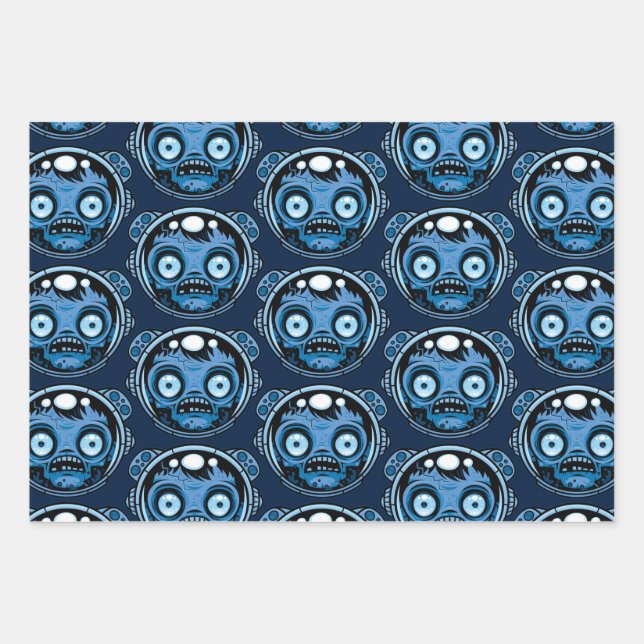 Feuille De Papier Cadeau Astronaute zombie (Devant)