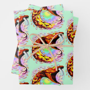 Feuille De Papier Cadeau Attaque de serpent Psychedelic Surreal Art