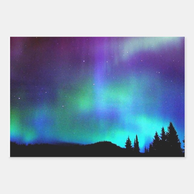 Feuille De Papier Cadeau Aurora borealis (Devant 3)