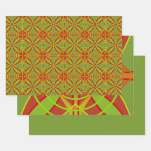 Feuille De Papier Cadeau Automne Couleurs automne Conception géométrique Ab