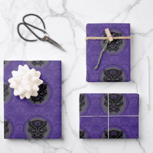 Feuille De Papier Cadeau Avengers   Logo Black Panther Paisley