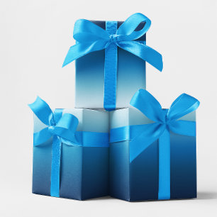 Feuille De Papier Cadeau Azure Sky to Ocean Blue Ombre