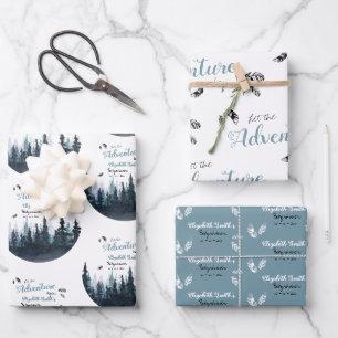 Feuille De Papier Cadeau Baby boy Rustic aventure babyshower