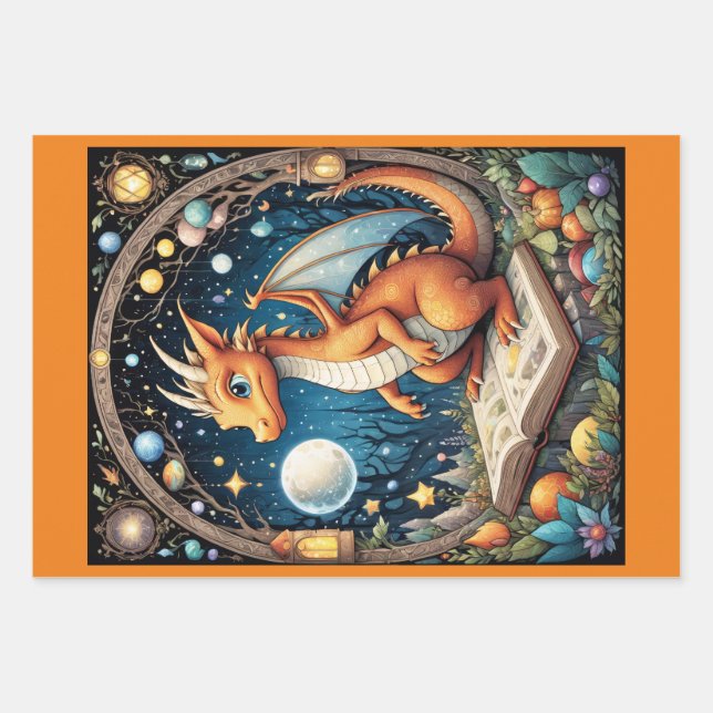 Feuille De Papier Cadeau Baby Dragon (Devant)