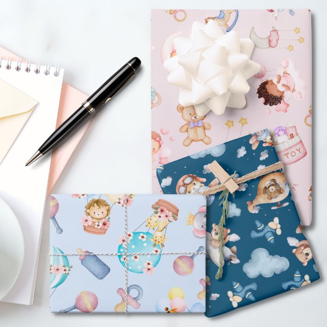 Feuille De Papier Cadeau Baby Girl and Boy Theme (Créateur téléchargé)