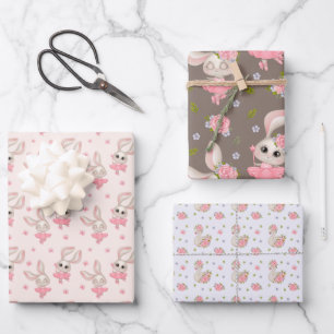 Feuille De Papier Cadeau Baby shower Bunny Ballerina