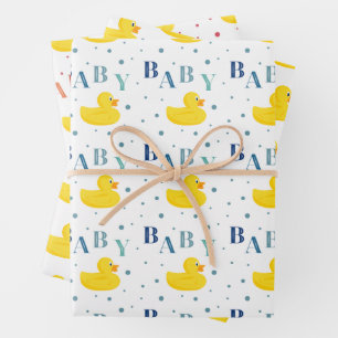 Feuille De Papier Cadeau Baby shower de canard en caoutchouc cadeau